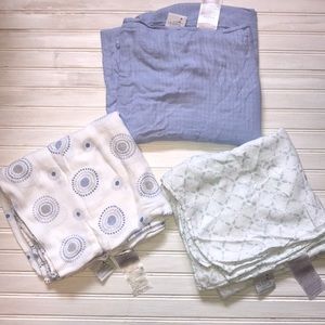 Aden + Anais Bamboo set of 3 silky swaddle blanket